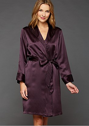 The Solid Splendid Silk Short Robe