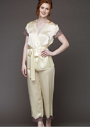 Island Time Silk Wrap Pajama Top