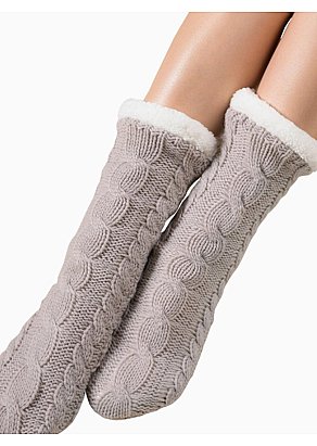 Cozy Cable Knit Lounge Socks