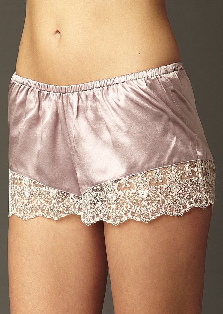Le Soir Dream Tap Pant - 100% Silk Tap Pant with Lace