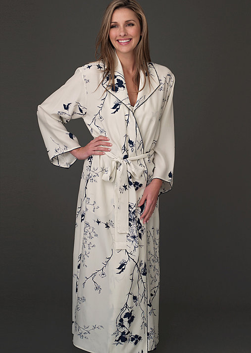 luxurious silk print robe, petites Julianna Rae